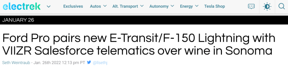 screenshot of Electrek headline