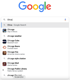 Google Predictive Search Recommendations