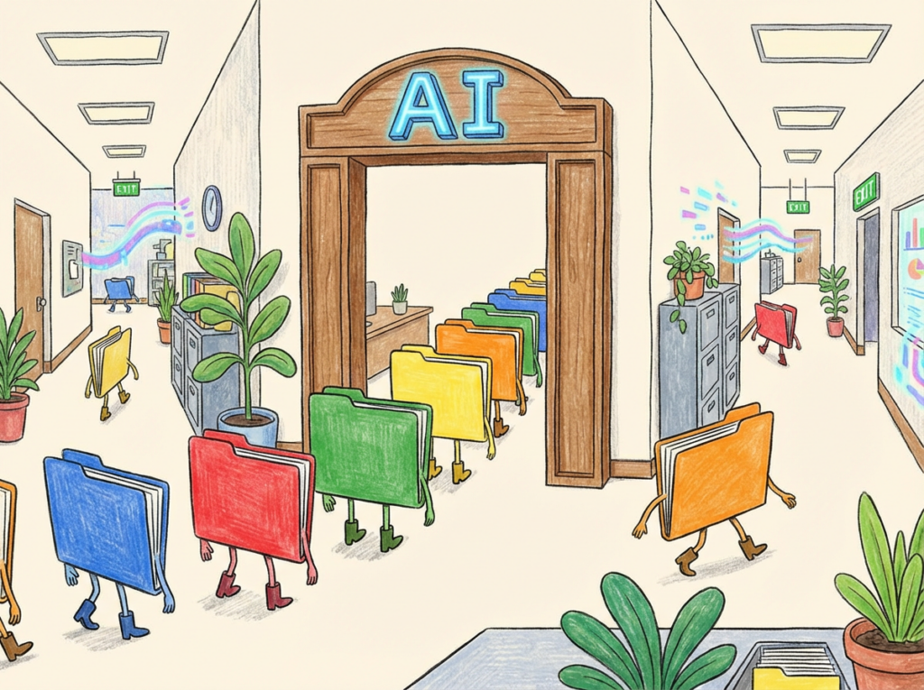 Files passing through AI in an Office Setting