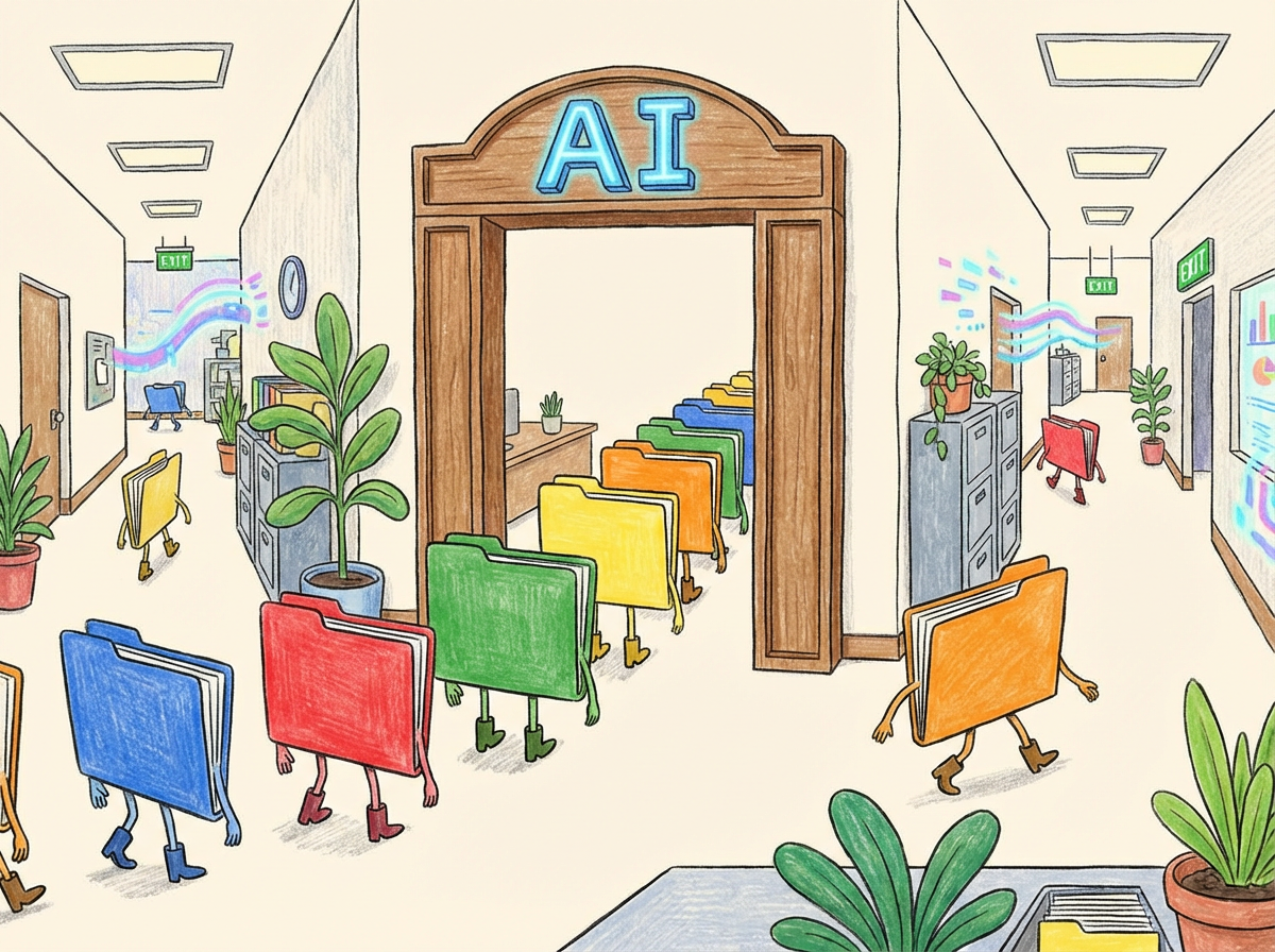 Files passing through AI in an Office Setting